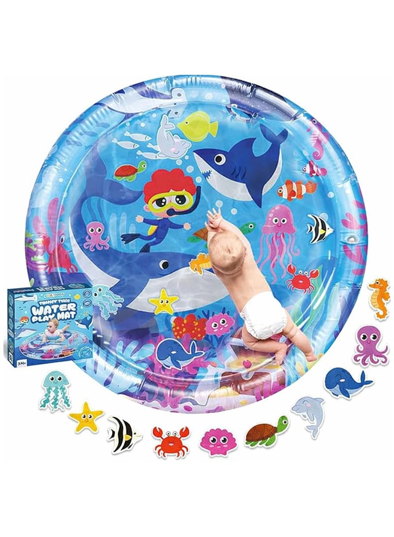 MOMENT Baby Tummy Time Water Mat, Premium Activity Center Promoting Baby Motor & Sensory Development, Inflatable Playmat Pat Visual Stimulation Gift for Infants & Toddlers Boys & Girls (100*100cm) - Image 1